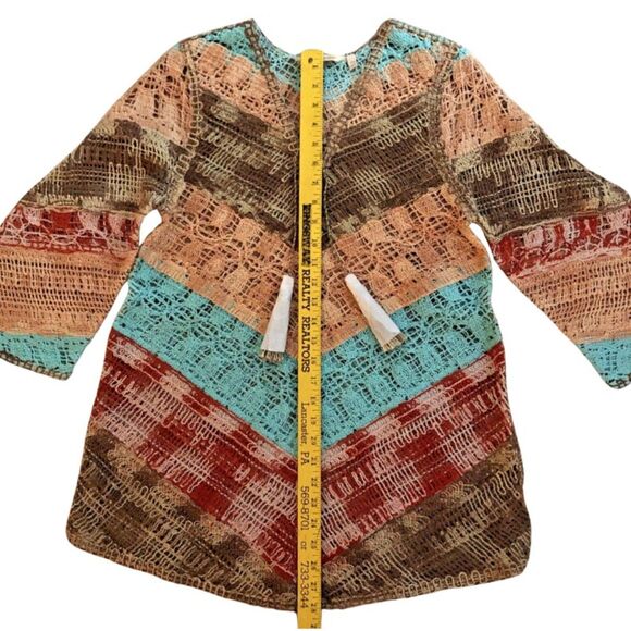 Soft Surroundings Crochet Tunic Womens PXS Woven Chevron Boho Scandi Girl NEW - Picture 11 of 14